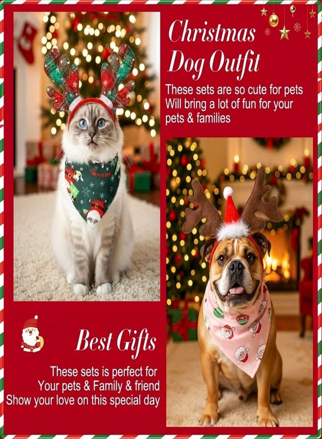 مجموعة أزياء عيد الميلاد للكلاب من SilTriangle، 12 قطعة، تتضمن طوق رأس على شكل قرون غزال الرنة، وإكسسوارات عيد الميلاد للحيوانات الأليفة، ومستلزمات حفلات عيد الميلاد للقطط والجراء. - Image 2